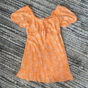 Orange floral dress